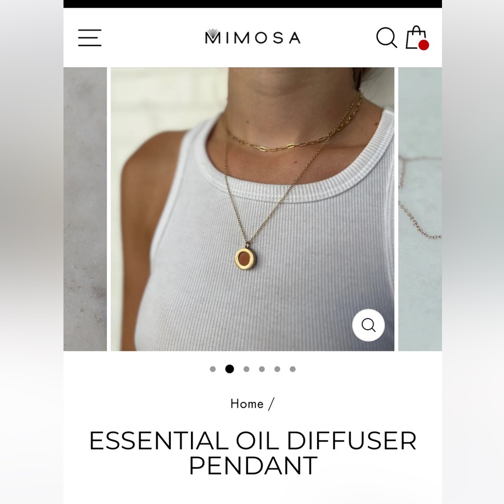 Bronze Essential Oil Diffuser Pendant Necklace by Mimosa Handcrafted